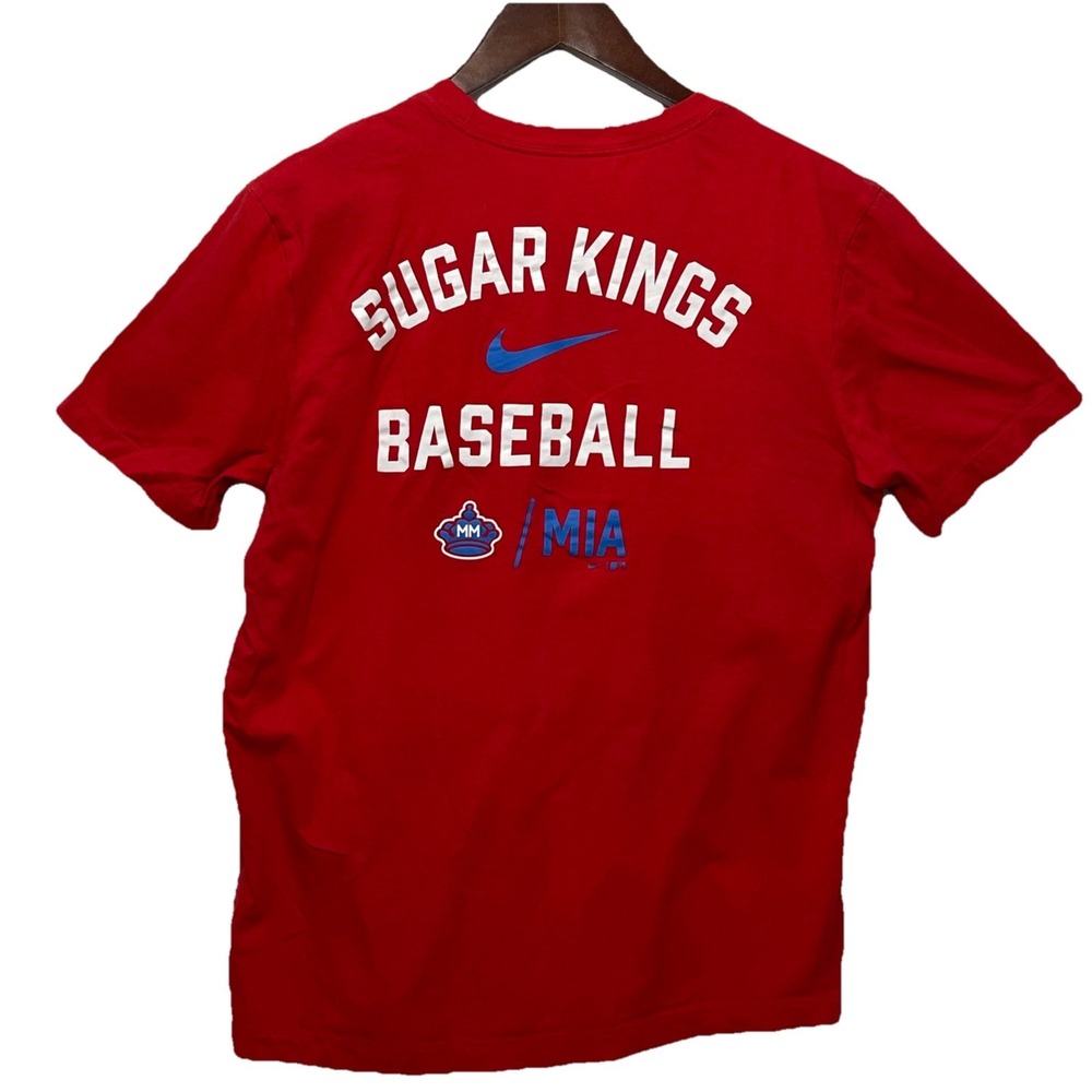 Nike Miami Marlins Sugar Kings Baseball T-Shirt Red Heritage MiLB Medium‎